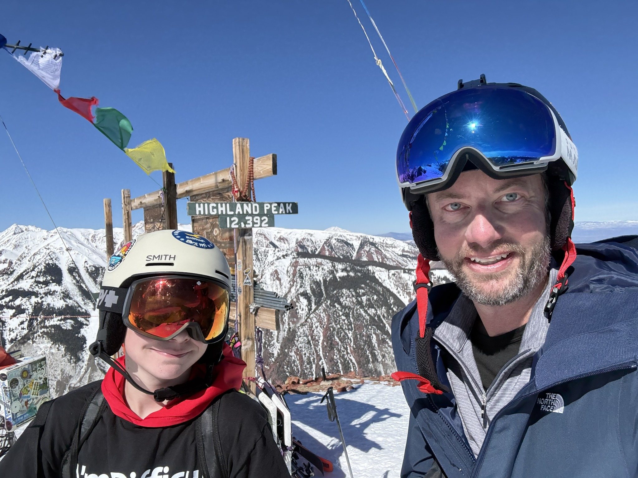 Josh enjoying a ski day at Highland Peak in Colorado with a family member